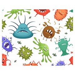 Dangerous-streptococcus-lactobacillus-staphylococcus-others-microbes-cartoon-style-vector-seamless-p Two Sides Premium Plush Fleece Blanket (medium) by Simbadda