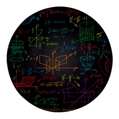 Mathematical-colorful-formulas-drawn-by-hand-black-chalkboard Round Glass Fridge Magnet (4 Pack) by Simbadda