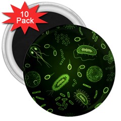 Bacteria-virus-seamless-pattern-inversion 3  Magnets (10 Pack)  by Simbadda