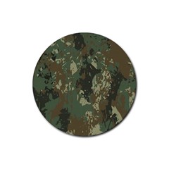Camouflage-splatters-background Rubber Round Coaster (4 Pack) by Simbadda