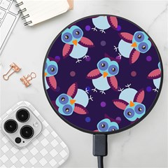 Owl-pattern-background Wireless Fast Charger(black) by Simbadda