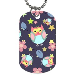 Owl-stars-pattern-background Dog Tag (two Sides) by Simbadda
