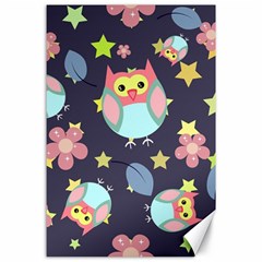 Owl-stars-pattern-background Canvas 24  X 36  by Simbadda