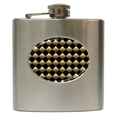 Golden-chess-board-background Hip Flask (6 Oz) by Simbadda