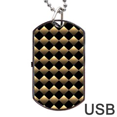 Golden-chess-board-background Dog Tag Usb Flash (two Sides) by Simbadda