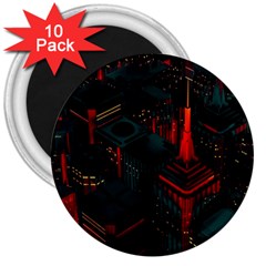 A Dark City Vector 3  Magnets (10 Pack)  by Proyonanggan