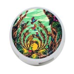 Monkey Tiger Bird Parrot Forest Jungle Style 4-Port USB Hub (One Side) Front