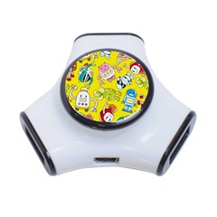 Robot Pattern 3-port Usb Hub by Grandong