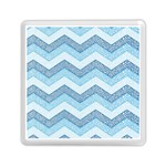Seamless Pattern Of Cute Summer Blue Line Zigzag Memory Card Reader (Square) Front