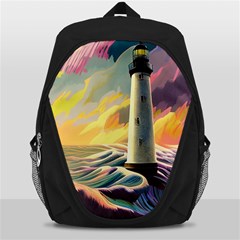 Lighthouse Colorful Abstract Art Backpack Bag by uniart180623