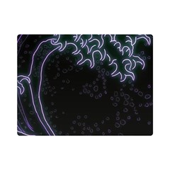 Vapor Wave Aesthetic Art Neon Asian Kanagawa Japanese Premium Plush Fleece Blanket (mini) by Cowasu