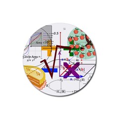 Mathematics Formula Physics School Rubber Coaster (round) by Bedest