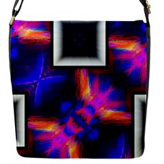 Box-abstract-frame-square Flap Closure Messenger Bag (s) by Bedest