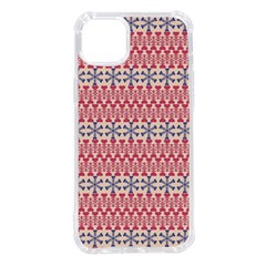 Christmas-pattern-background-green-decorative-star-snow Iphone 14 Plus Tpu Uv Print Case by Bedest