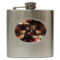 Library-tunnel-books-stacks Hip Flask (6 Oz) by Bedest