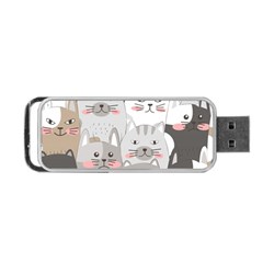 Cute Cats Seamless Pattern Portable Usb Flash (one Side) by pakminggu