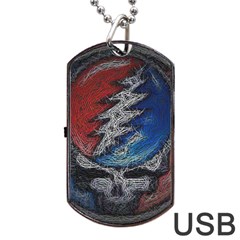 Grateful Dead Logo Dog Tag Usb Flash (one Side) by Cowasu