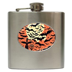 Bat Pattern Hip Flask (6 Oz) by Valentinaart