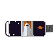 Rocket-space-universe-spaceship Portable Usb Flash (one Side) by Cowasu