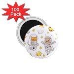 Astronaut-dog-cat-clip-art-kitten 1.75  Magnets (100 pack)  Front