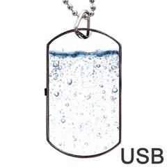 Blue Oxygen-bubbles-in-the-water Dog Tag Usb Flash (one Side) by Sarkoni
