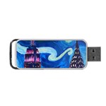Starry Night In New York Van Gogh Manhattan Chrysler Building And Empire State Building Portable USB Flash (Two Sides) Front