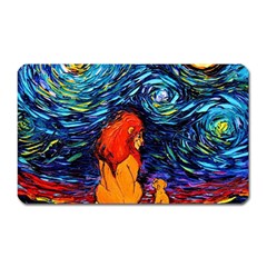 Lion Art Starry Night Van Gogh Magnet (rectangular) by Sarkoni