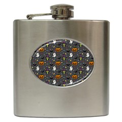 Halloween Pattern Bat Hip Flask (6 Oz) by Bangk1t