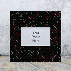 Abstract Dark Pattern Minimal White Box Photo Frame 4  X 6  by Bedest