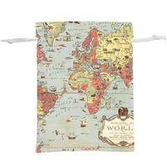 Vintage Old Antique World Map Lightweight Drawstring Pouch (xl) by Bedest