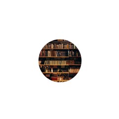 Books On Bookshelf Assorted Color Book Lot In Bookcase Library 1  Mini Magnets by Ravend
