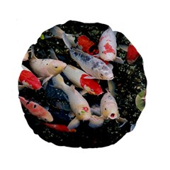 Koi Fish Nature Standard 15  Premium Round Cushions by Ndabl3x