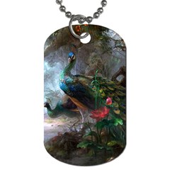 Peacock Art Painting Dog Tag (one Side) by Ndabl3x