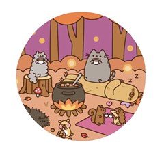 Pusheen Cute Fall The Cat Mini Round Pill Box by Ndabl3x