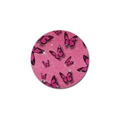 Pink Glitter Butterfly Golf Ball Marker by Ndabl3x