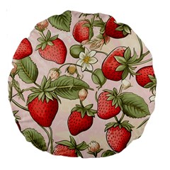 Strawberry Fruit Large 18  Premium Round Cushions by Bedest