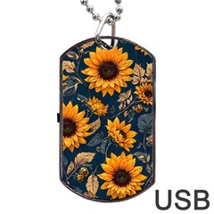 Flower Pattern Spring Dog Tag Usb Flash (one Side) by Bedest