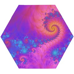 Fractal Art Artwork Magical Purple Wooden Puzzle Hexagon by Proyonanggan