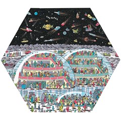 Abstract Painting Space Cartoon Wooden Puzzle Hexagon by Grandong