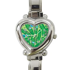 Golf Course Par Golf Course Green Heart Italian Charm Watch by Sarkoni