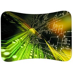 Machine Technology Circuit Electronic Computer Technics Detail Psychedelic Abstract Pattern Velour Seat Head Rest Cushion by Sarkoni