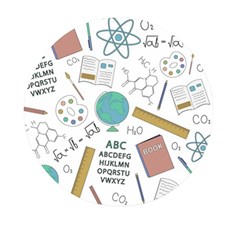 School Subjects And Objects Vector Illustration Seamless Pattern Mini Round Pill Box by Grandong