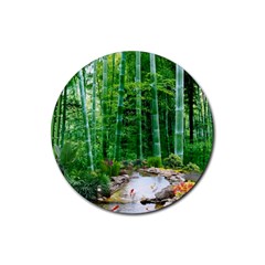 Bamboo Forest Squid Family Rubber Coaster (round) by Grandong