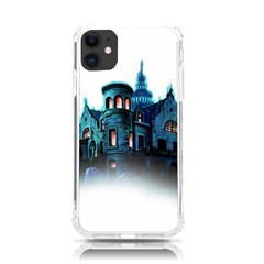 Blue Castle Halloween Horror Haunted House Iphone 11 Tpu Uv Print Case