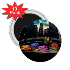 Teenage Mutant Ninja Turtles Leonardo Raphael Michelangelo Donatello 2 25  Magnets (10 Pack)  by Sarkoni