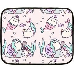 Cartoon Cat Cute Animal Kawaii Pastel Pattern Fleece Blanket (mini) by Ndabl3x