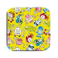 Robot Pattern Square Metal Box (black) by Ndabl3x