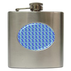 Skyblue Floral Hip Flask (6 Oz) by Sparkle