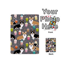 Welsh Corgi Dog Boba Tea Bubble Kawaii Playing Cards 54 Designs (mini) by Grandong