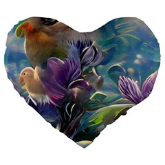 Abstract Blossoms  Large 19  Premium Heart Shape Cushions by Internationalstore